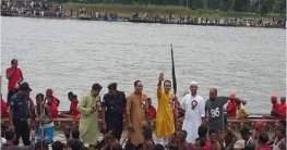 বেলকুচিতে ক্ষিদ্রমাটিয়া গ্রামের নৌকা বাইচ প্রতিযোগিতা অনুষ্ঠিত