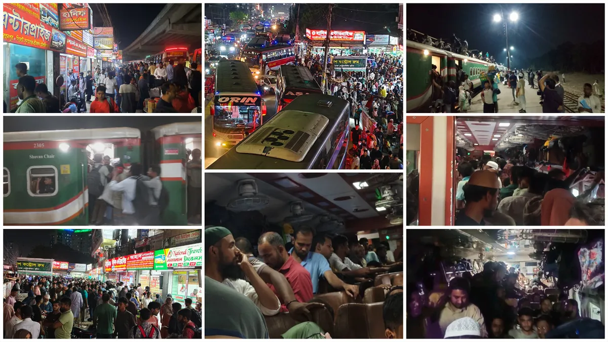 মন্ত্রীর স্বস্তির আশ্বাস, বাস্তবে বাস-ট্রেনে চরম ভোগান্তি মন্ত্রীর স্বস্তির আশ্বাস, বাস্তবে বাস-ট্রেনে চরম ভোগান্তি