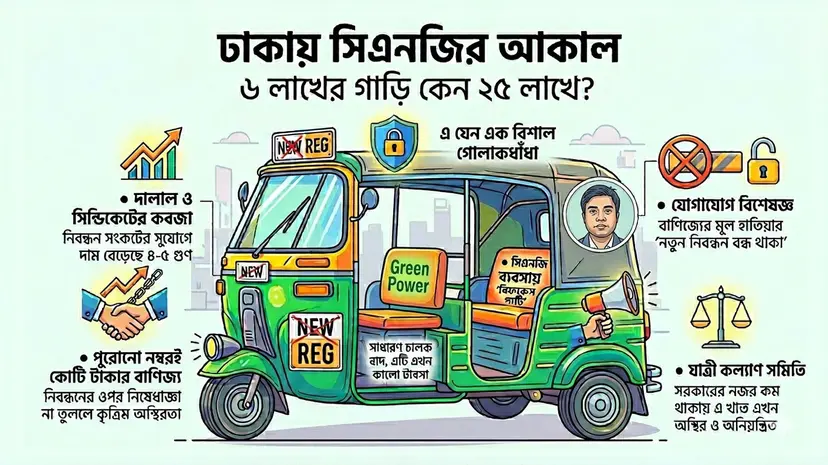 নম্বর প্লেটেই আসল খেলা : ৬ লাখের সিএনজি ২৫ লাখ!